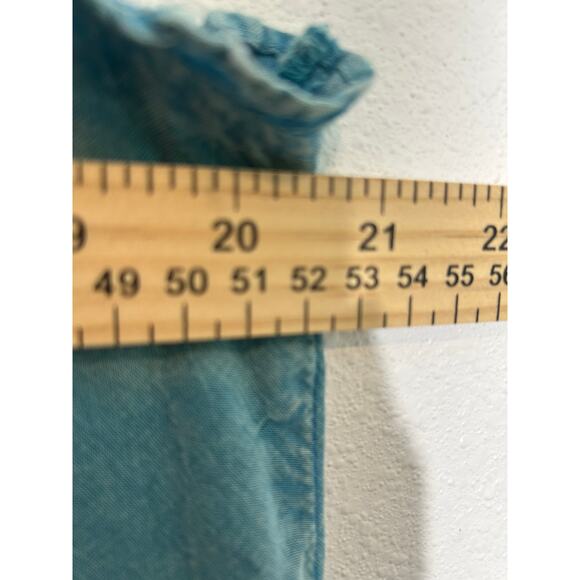 Ronnie Salloway Women's Teal distressed Lace Back Sleeveless Top Size M - Picture 4 of 5